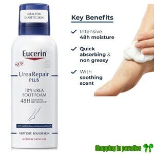 Eucerin Urea Repair Plus Foot Foam 10% Urea 48 Hours 150ml Ideal For Diabetic